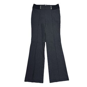 Anne Klein Ponte Knit Pull On Bootcut Pants S (30x30) Gray Pintuck Stretch Women